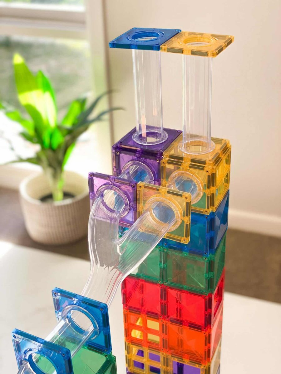Connetix Magnetic Ball Run Rainbow Building Set - 92 Pieces