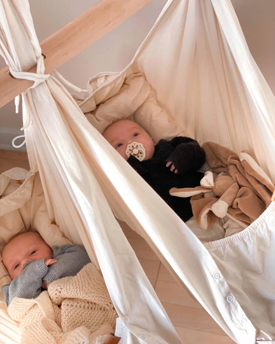 Membantu Basic Set Twin Baby Hammock with Motor and Stand