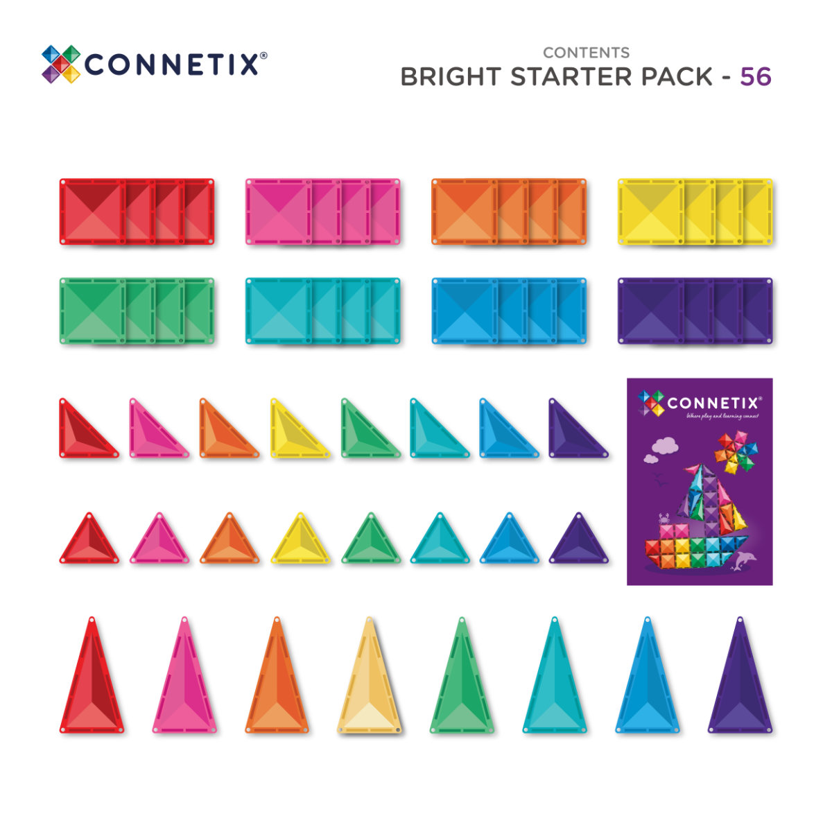 Connetix Magnetbausteine Bright Starter Pack – 56 Teile