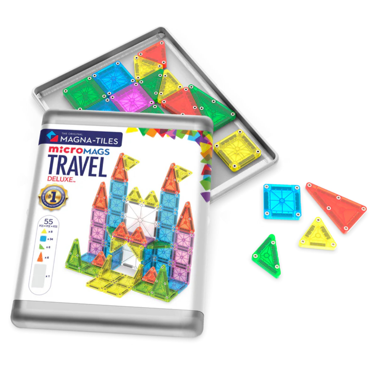 Magna-Tiles microMAGS Travel Set Deluxe - 55 Pieces