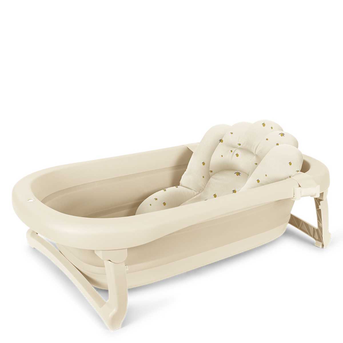 Konges Sløjd Faltbare Babybadewanne Beige - schräge Ansicht KS104819M