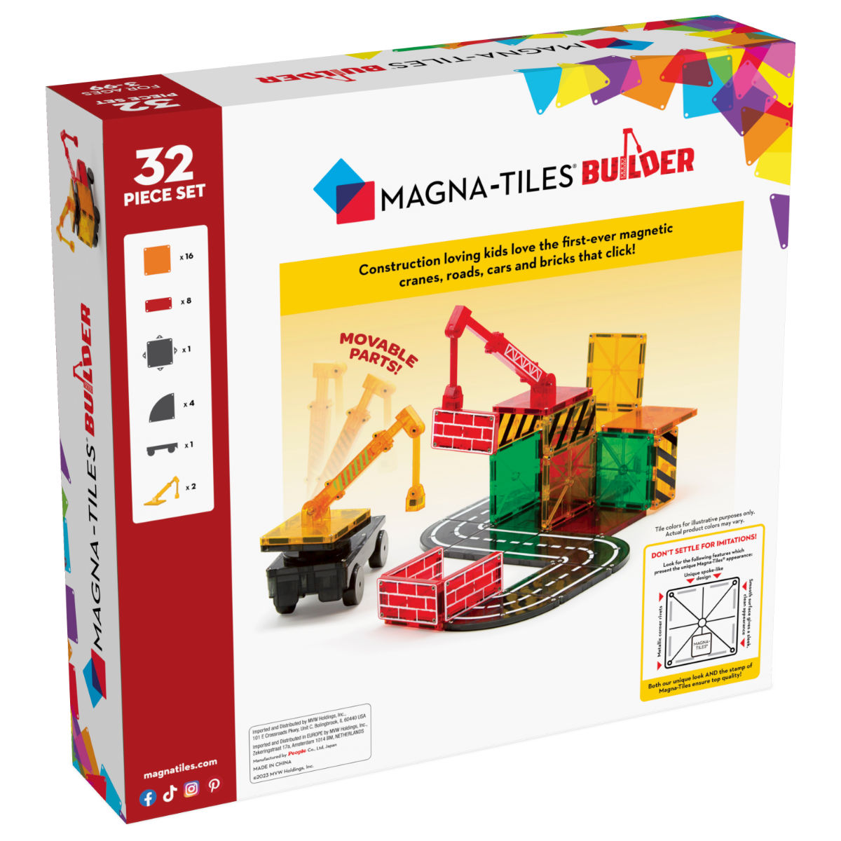 Magna-Tiles Builder – 32 Pieces