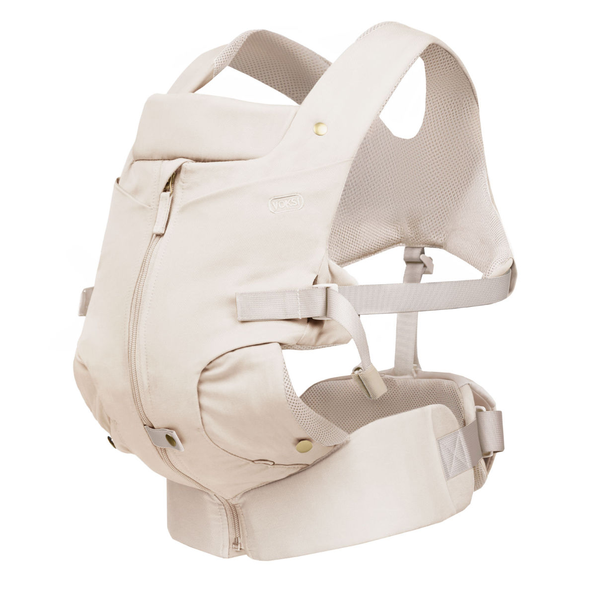 Voksi Babytrage in Beige - schräge Ansicht
