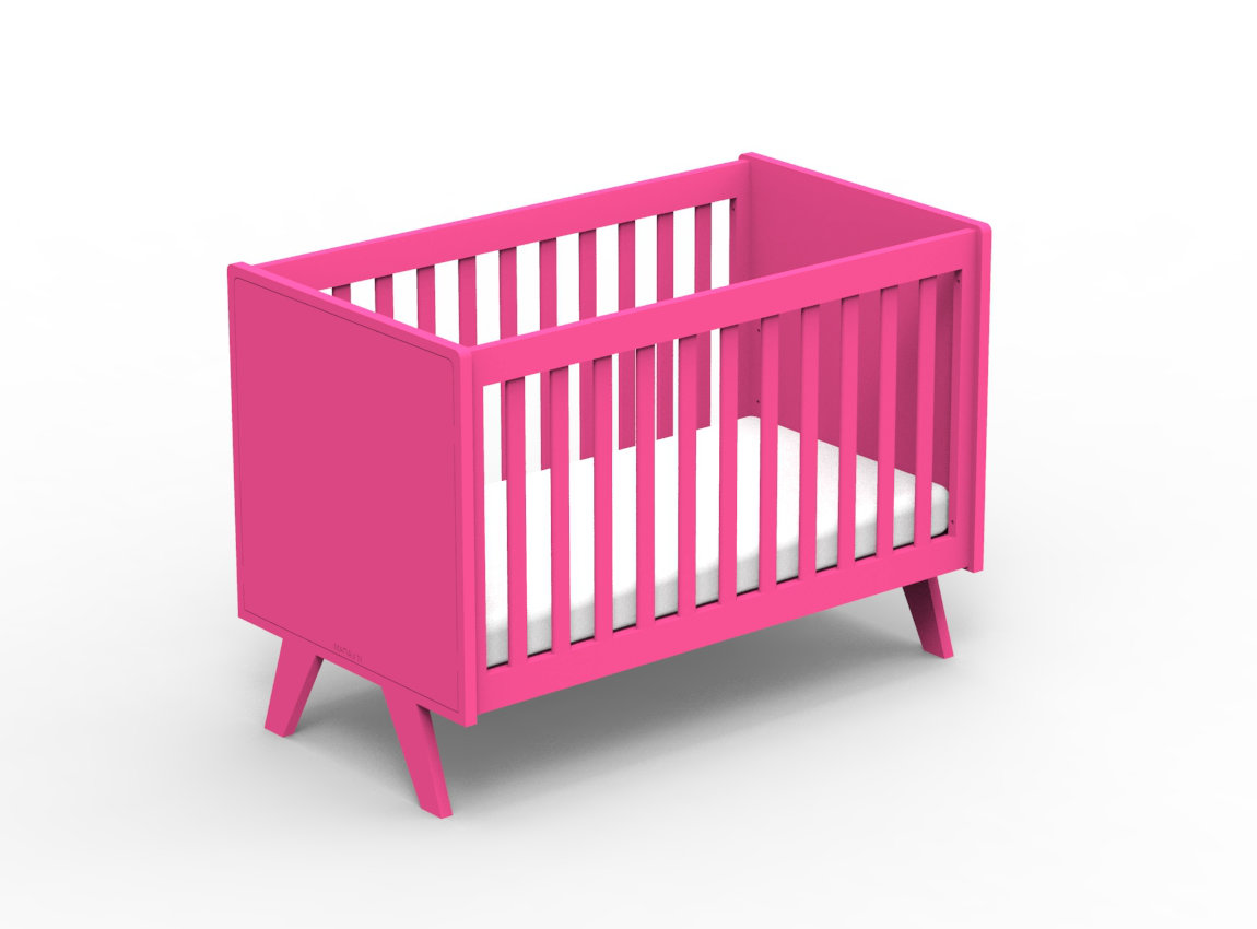 Mathy by Bols Babybett Madavin pink - schräge Ansicht