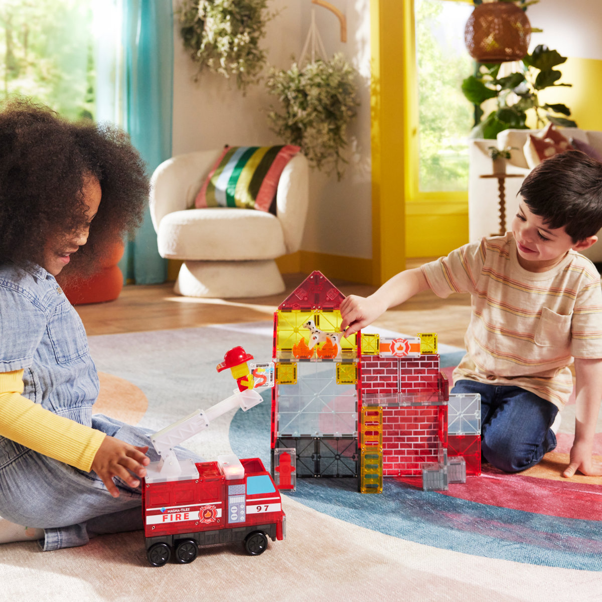 Magna-Tiles Fire Station – 50-Piece