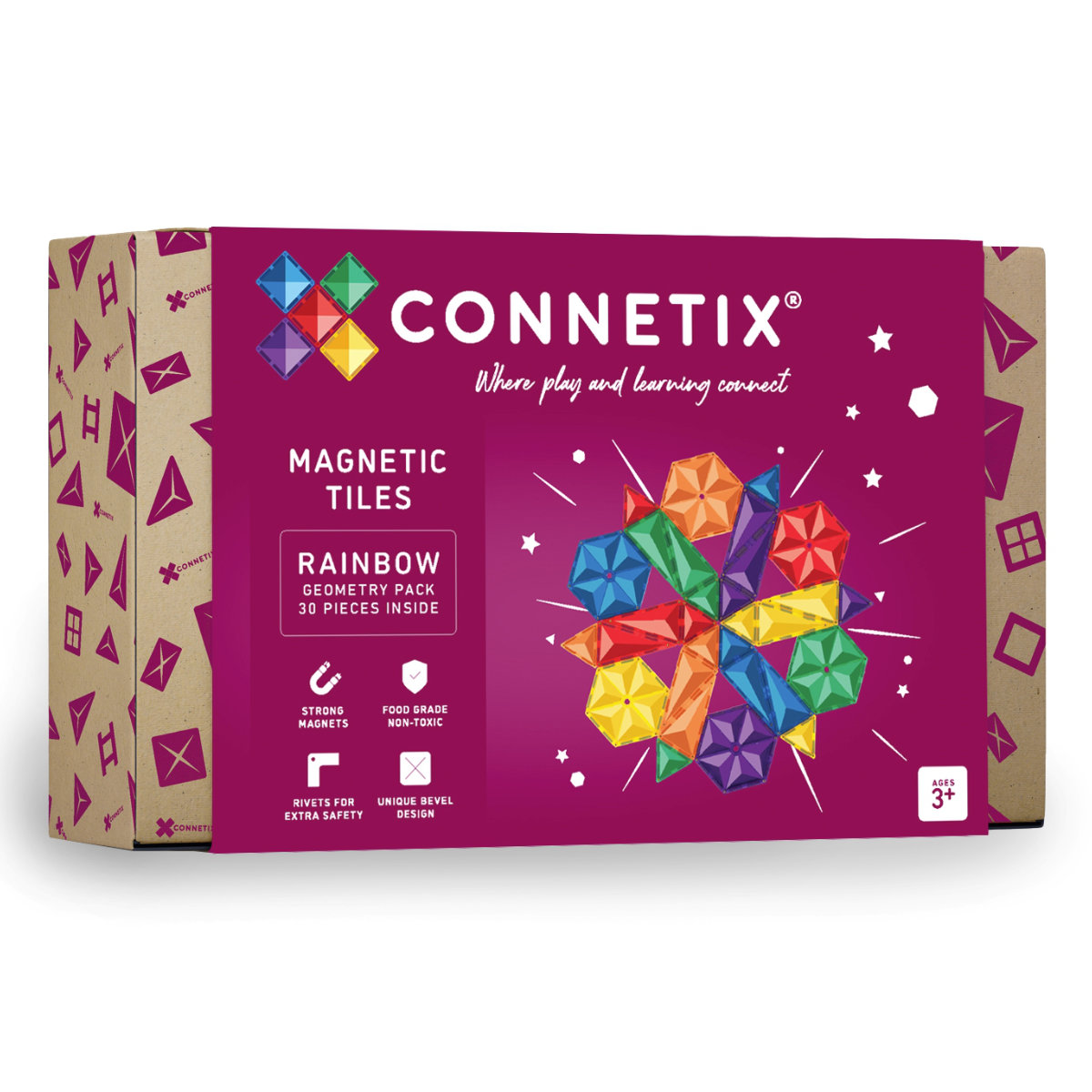 Connetix Magnetbausteine Set - Rainbow Geometry - 30 Teile
