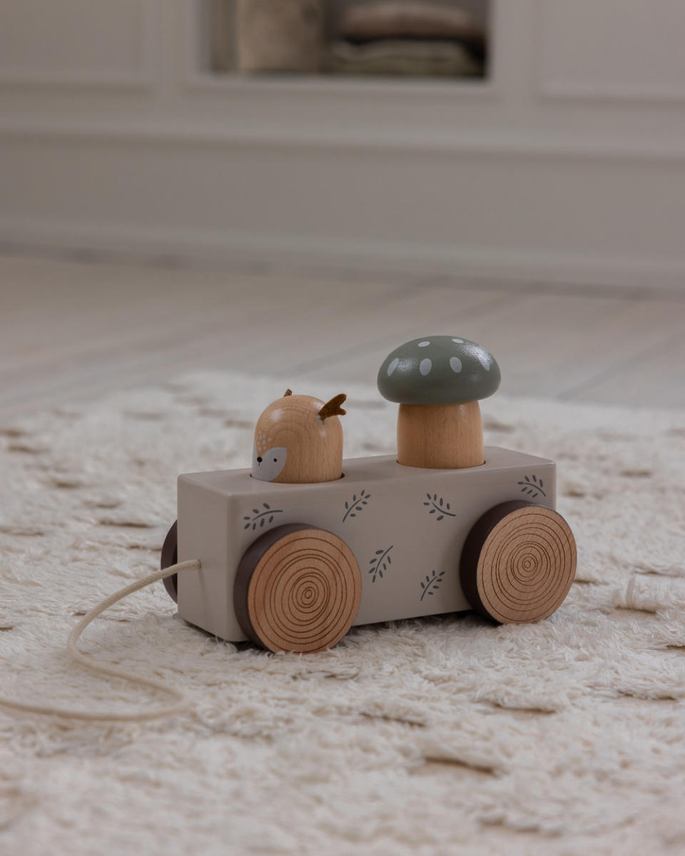 Sebra Trekdier met Pop-up, Woodland in Beige - schräge Ansicht