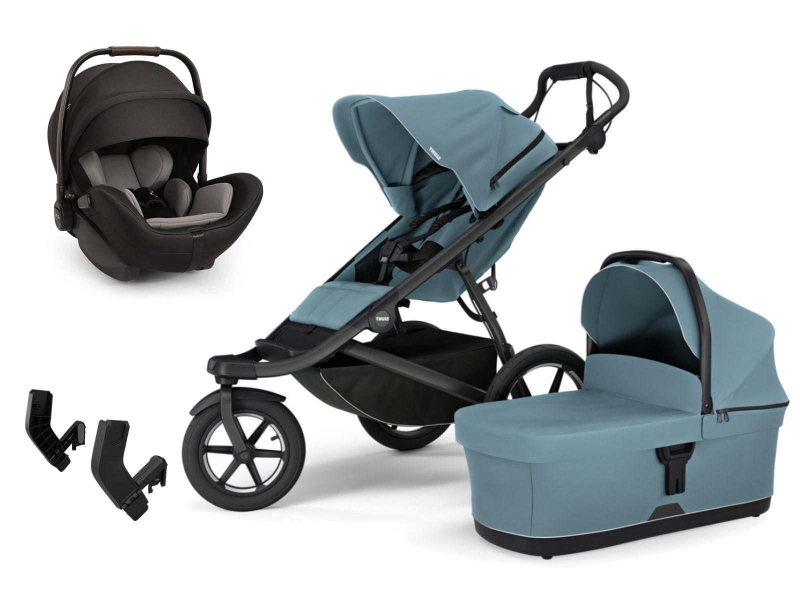 Thule Kinderwagen Kinderwagen-Set in Blau - schräge Ansicht