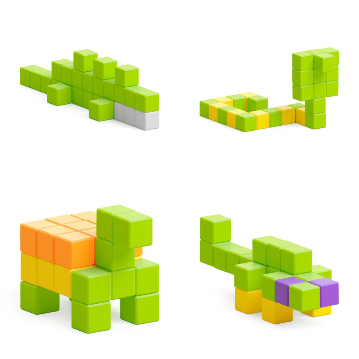 PIXIO Magnetic Building Blocks Mini Safari 137 pcs