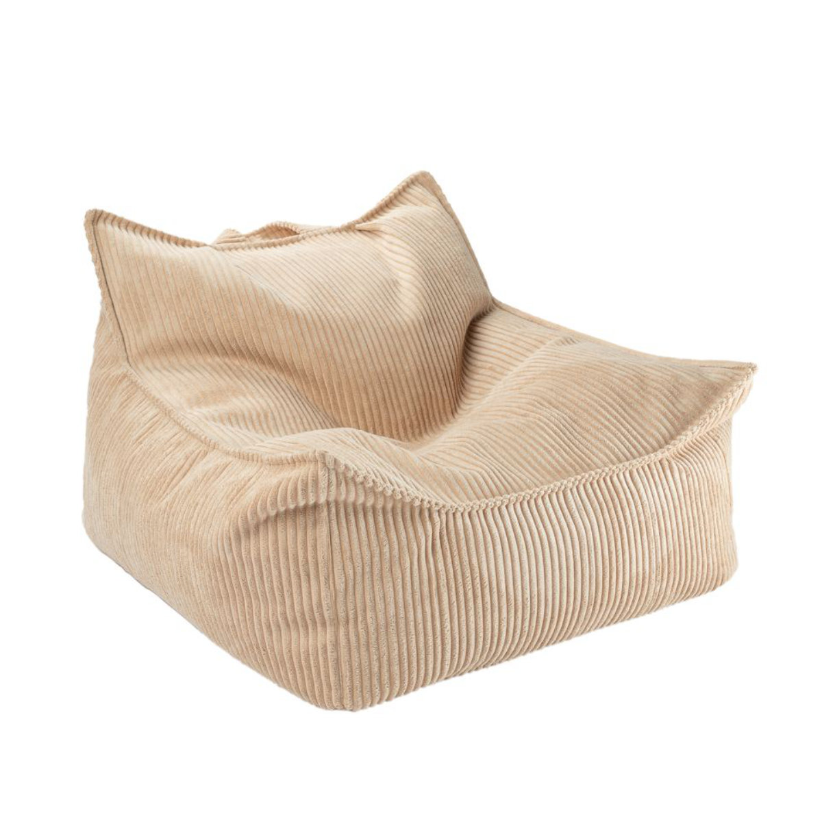 Beiger Sitzsack aus Cordstoff - schräge Ansicht