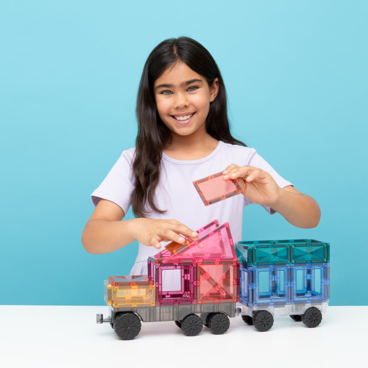 Connetix Magnetic Tiles Pastel Creative Transport Bundle – 154 Pieces