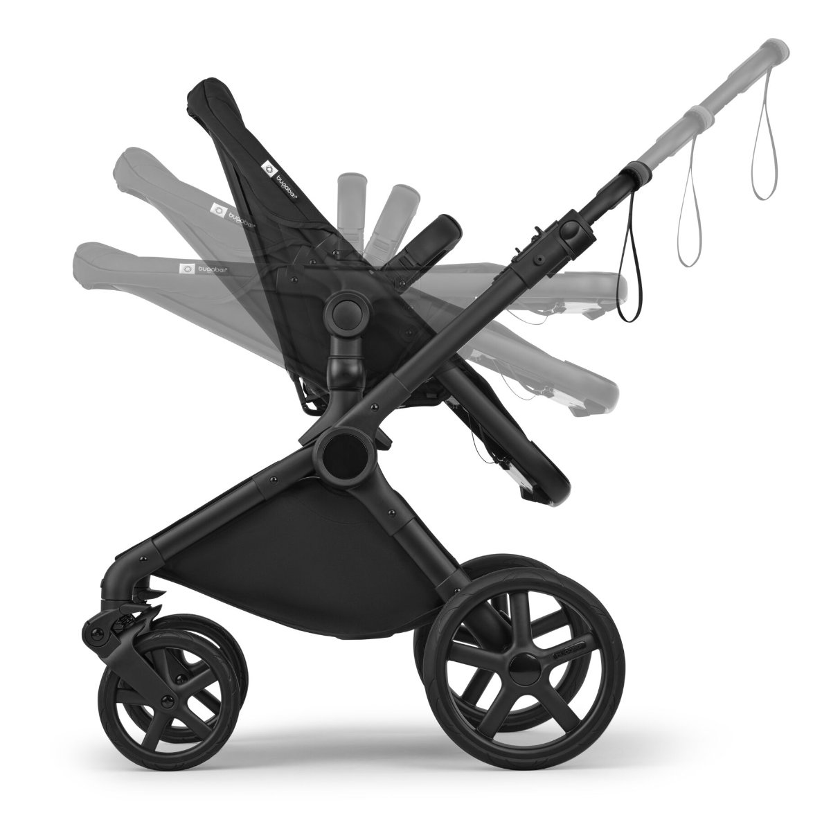 Bugaboo Cub Kombikinderwagen in Schwarz - Seitenansicht