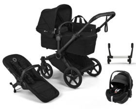Bugaboo Donkey 6 Kinderwagen in Schwarz - schräge Ansicht