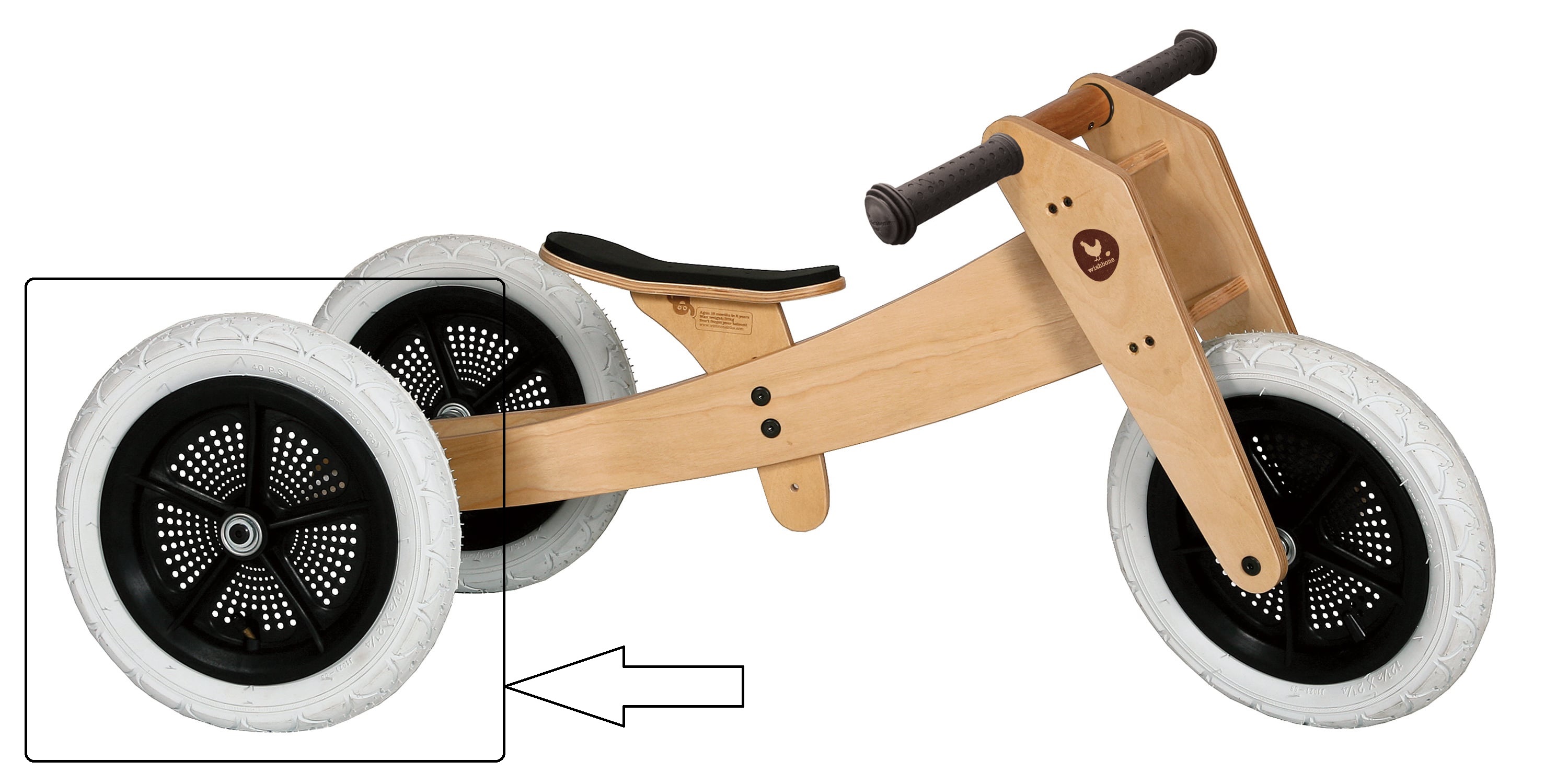 Wishbone Trike Kit 12" für 2in1 Laufrad