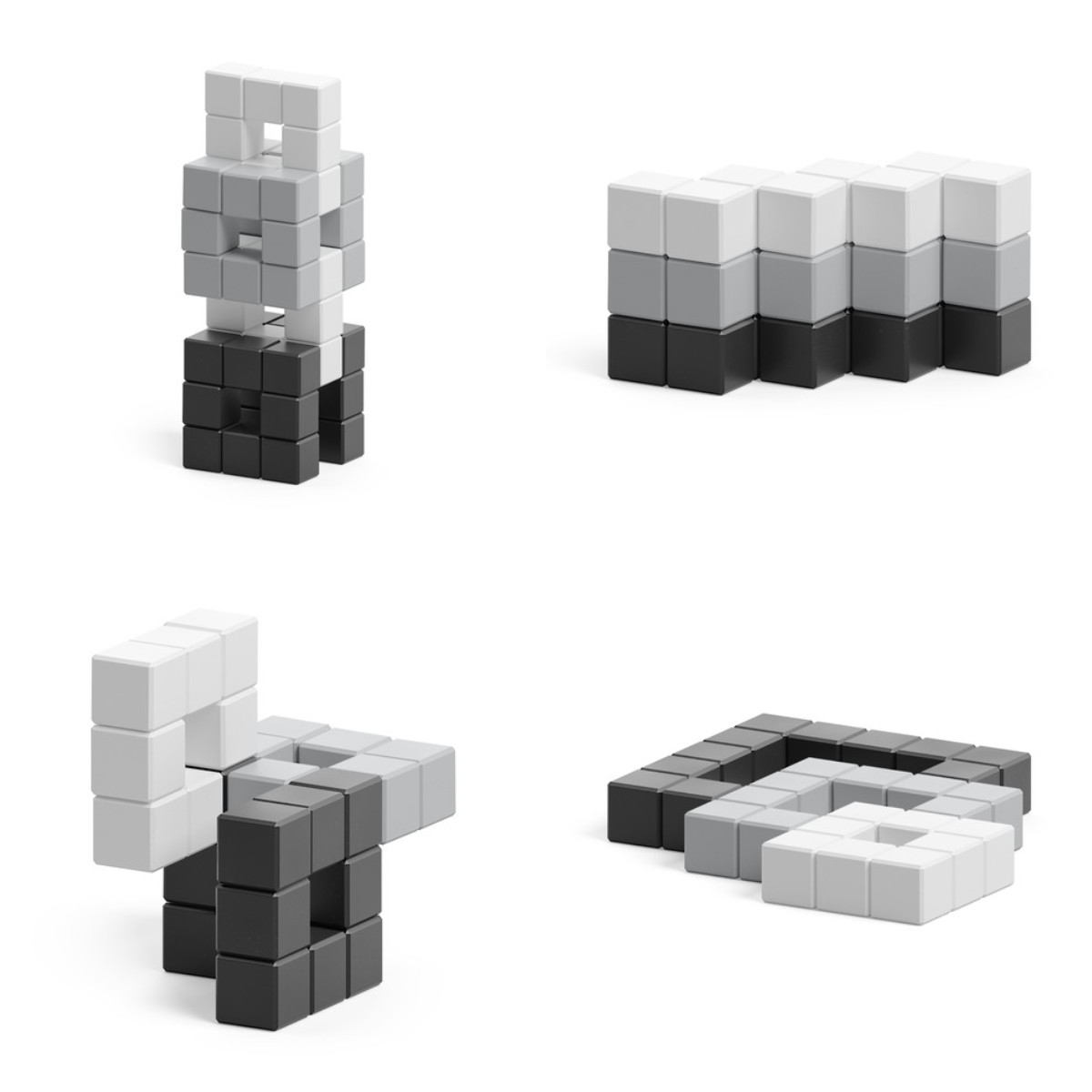 PIXIO Magnetic Building Blocks Abstract Noir 60 pcs